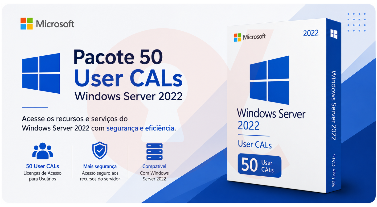 Pacote 50 User CALs Windows Server 2022